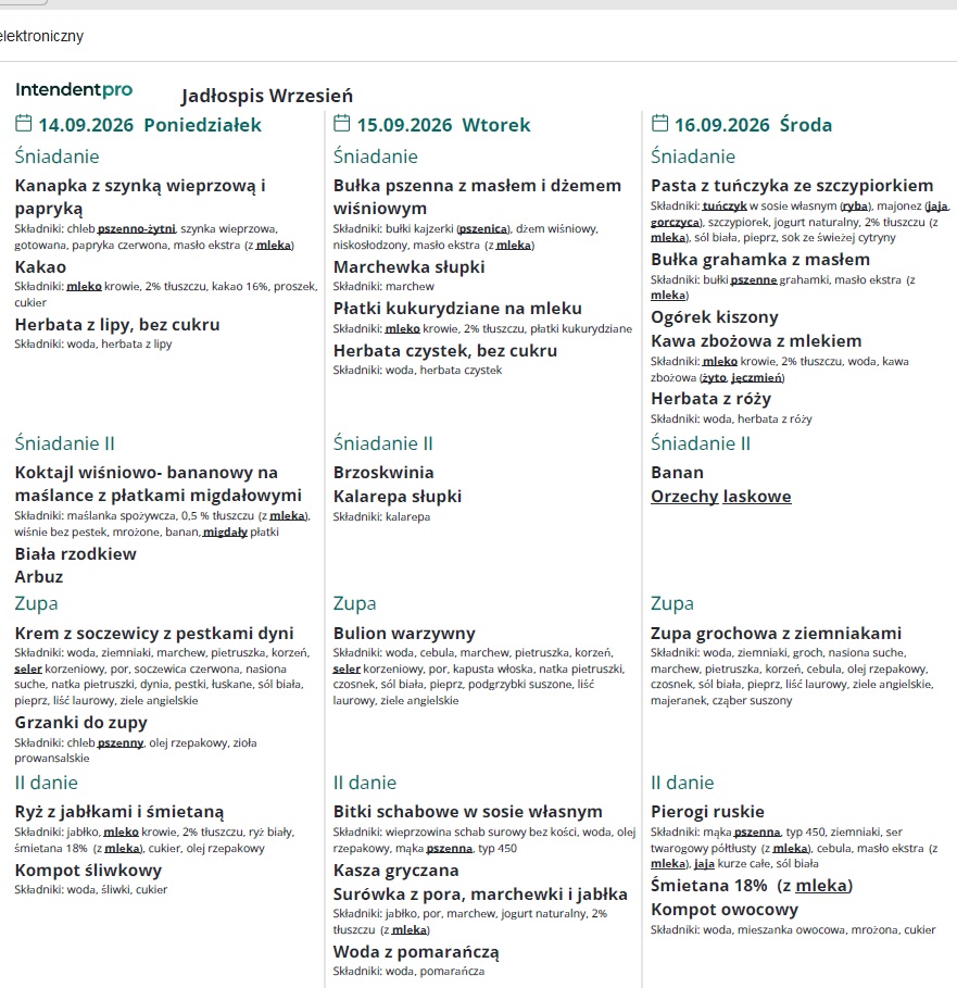 menu